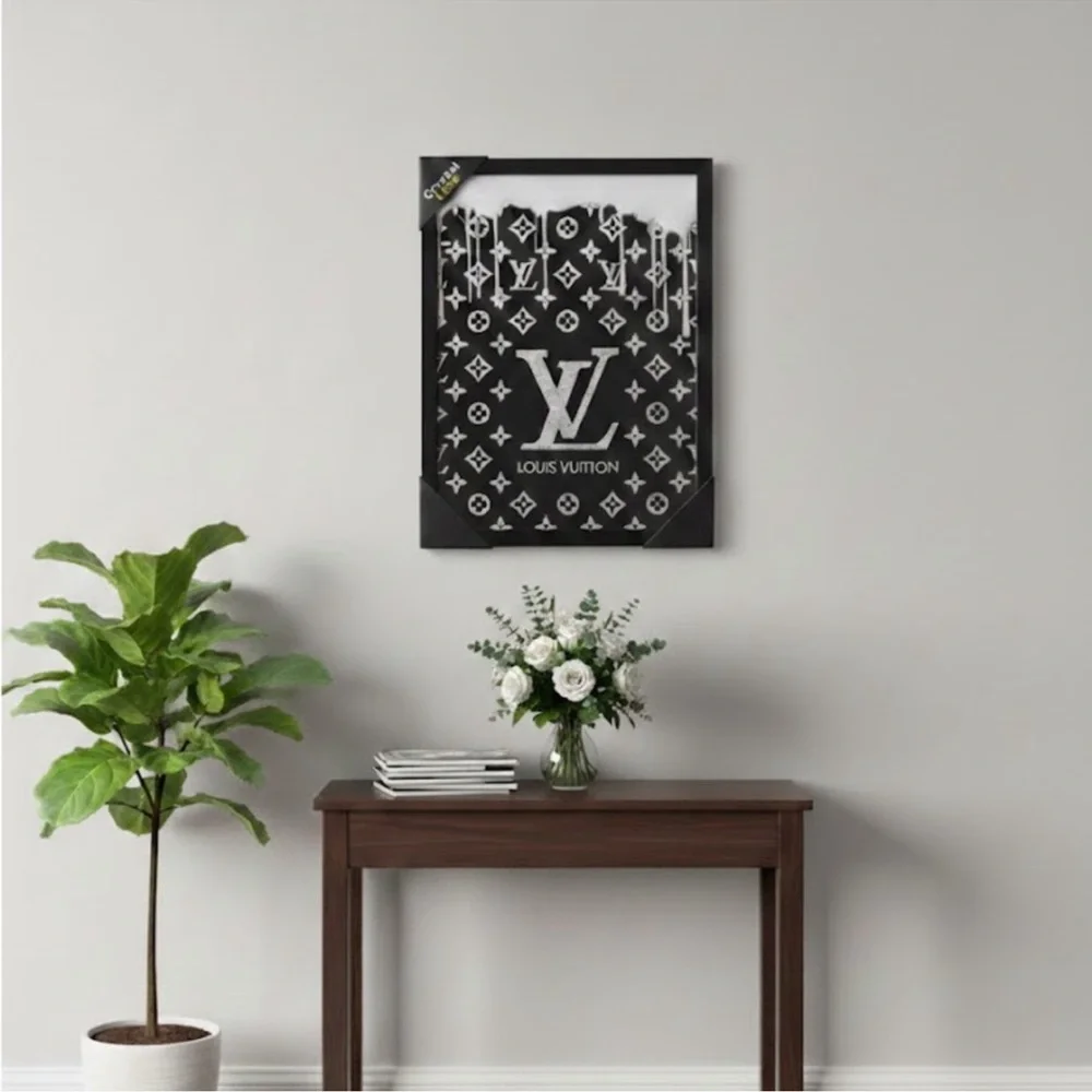 Louis Vuitton Monogram Black and White Wall Art